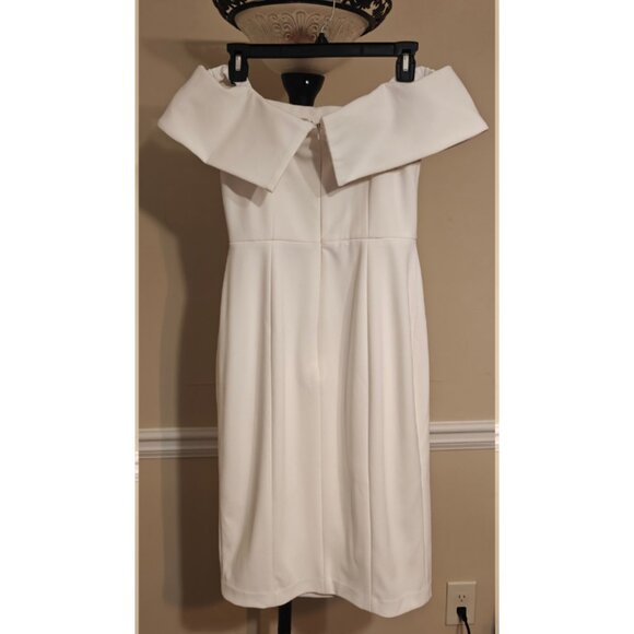 Calvin Klein Strapless Off Shoulder White Cocktail Dress - Picture 5 of 5